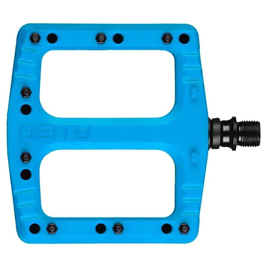 Deity, Deftrap, Platform Pedals, Body: Nylon, Spindle: Cr-Mo, Blue, Pair