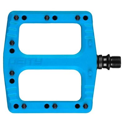 Deity, Deftrap, Platform Pedals, Body: Nylon, Spindle: Cr-Mo, Blue, Pair