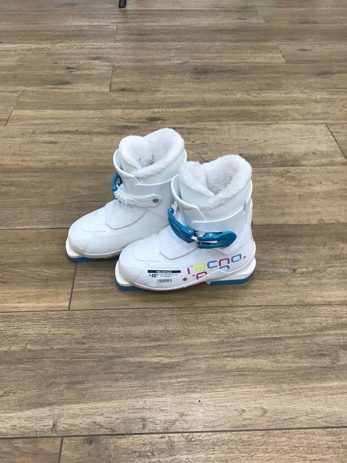 Used ski boot tecno pro 19.5 white/bue