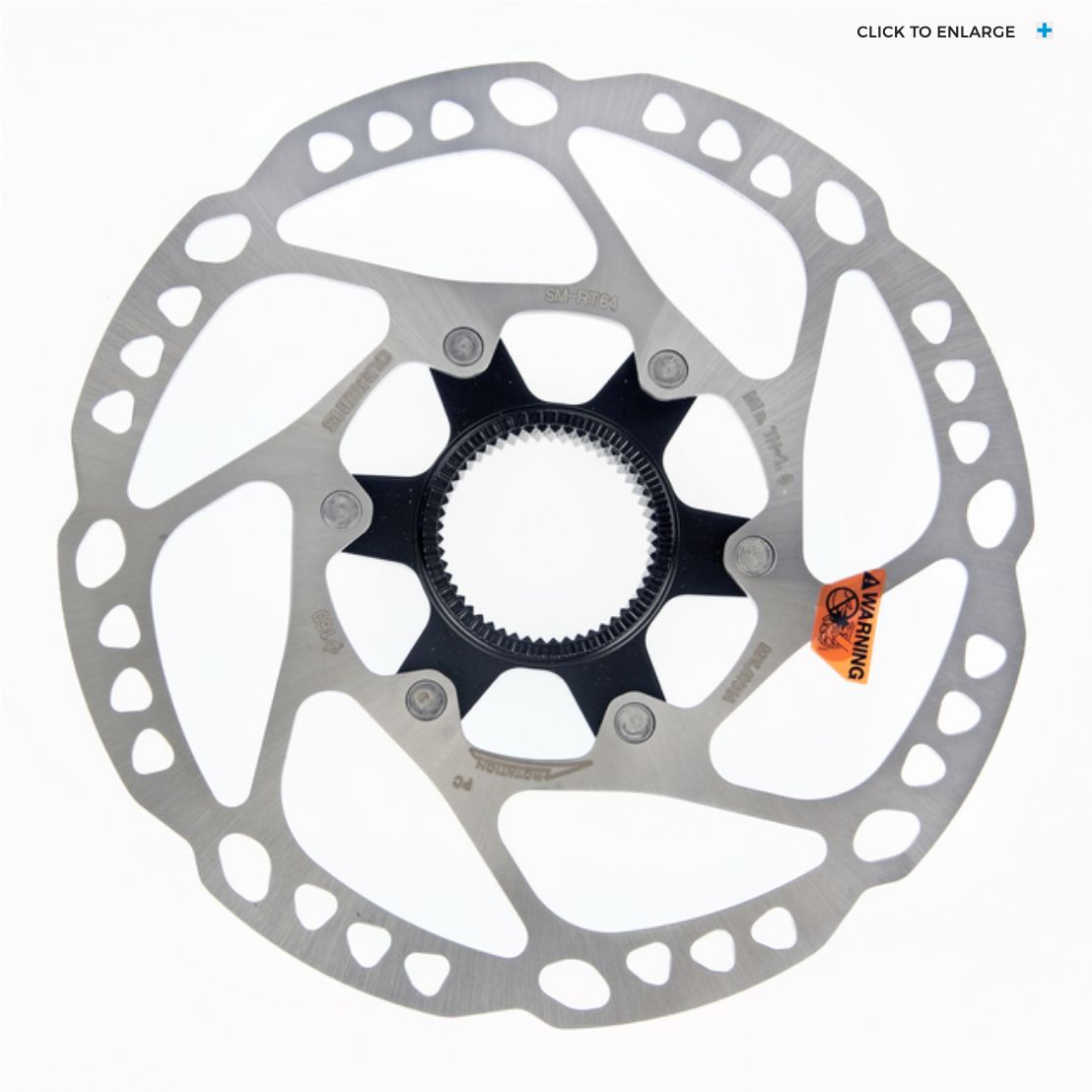 ROTOR FOR DISC BRAKE, SM-RT64, DEORE, M 180MM, W/LOCK RING (External Spline Type)