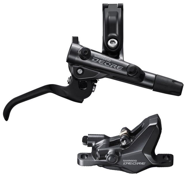 DISC BRAKE ASSEMBLED SET/J-kit, DEORE, BL-M6100(R), BR-M6100(R), W/O ADAPTER, METAL PAD (W/O FIN), 1700MM HOSE (SM-BH90-SS BLACK), W/CONNECTER INSERT