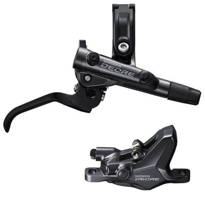 DISC BRAKE ASSEMBLED SET/J-kit, DEORE, BL-M6100(R), BR-M6100(R), W/O ADAPTER, METAL PAD (W/O FIN), 1700MM HOSE (SM-BH90-SS BLACK), W/CONNECTER INSERT