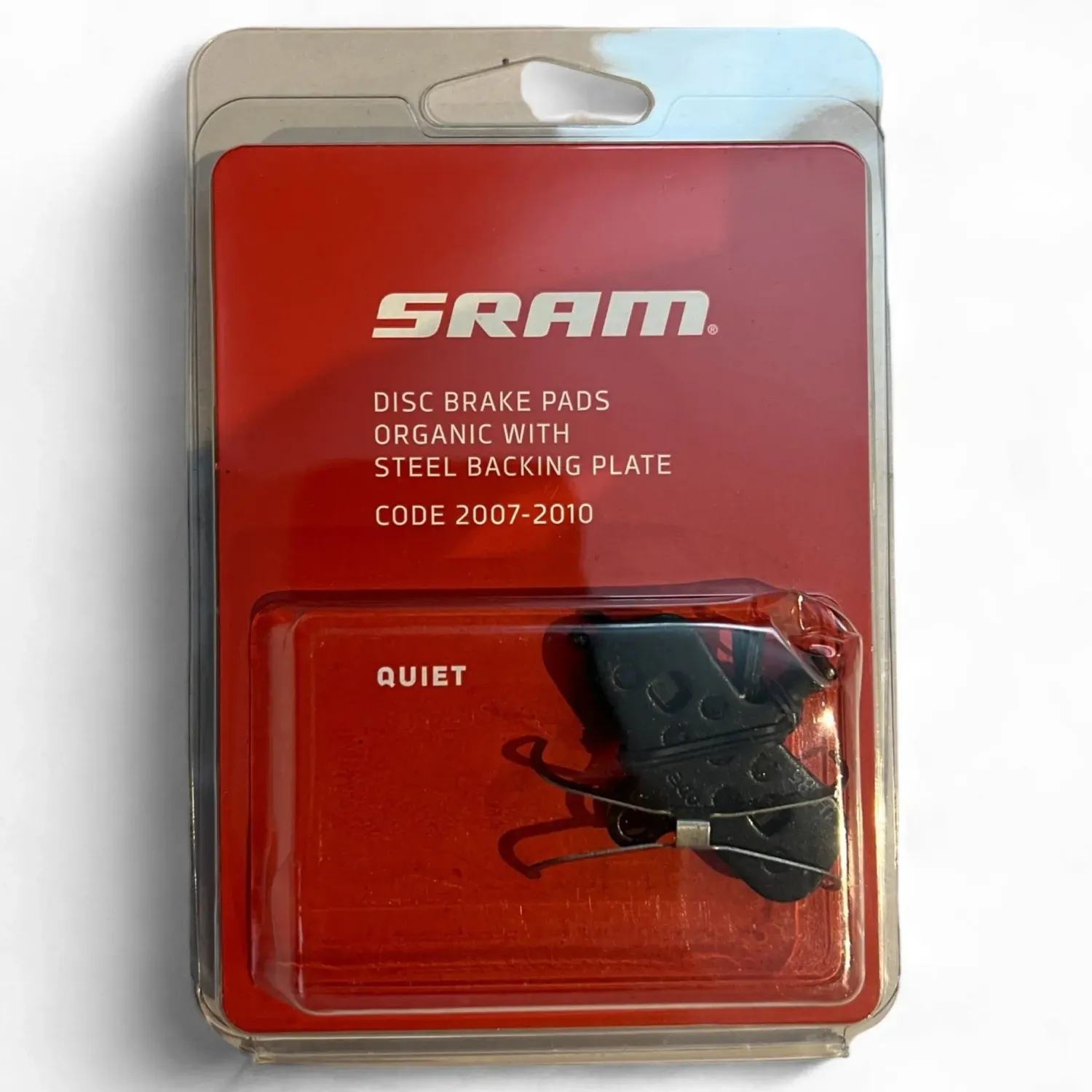 sram, Code 2007-2010, Disc brake pads, Organic (Quiet), Steel back plate, pair