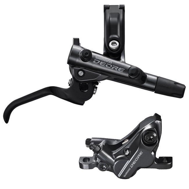 DISC BRAKE ASSEMBLED SET/J-kit, DEORE, BL-M6100(R), BR-M6120(R), W/O ADAPTER, METAL PAD (W/O FIN), 1700MM HOSE (SM-BH90-SS BLACK), W/CONNECTER INSERT