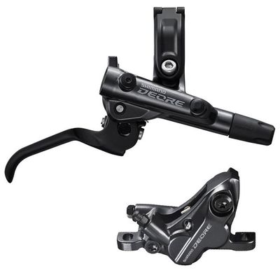 DISC BRAKE ASSEMBLED SET/J-kit, DEORE, BL-M6100(R), BR-M6120(R), W/O ADAPTER, METAL PAD (W/O FIN), 1700MM HOSE (SM-BH90-SS BLACK), W/CONNECTER INSERT