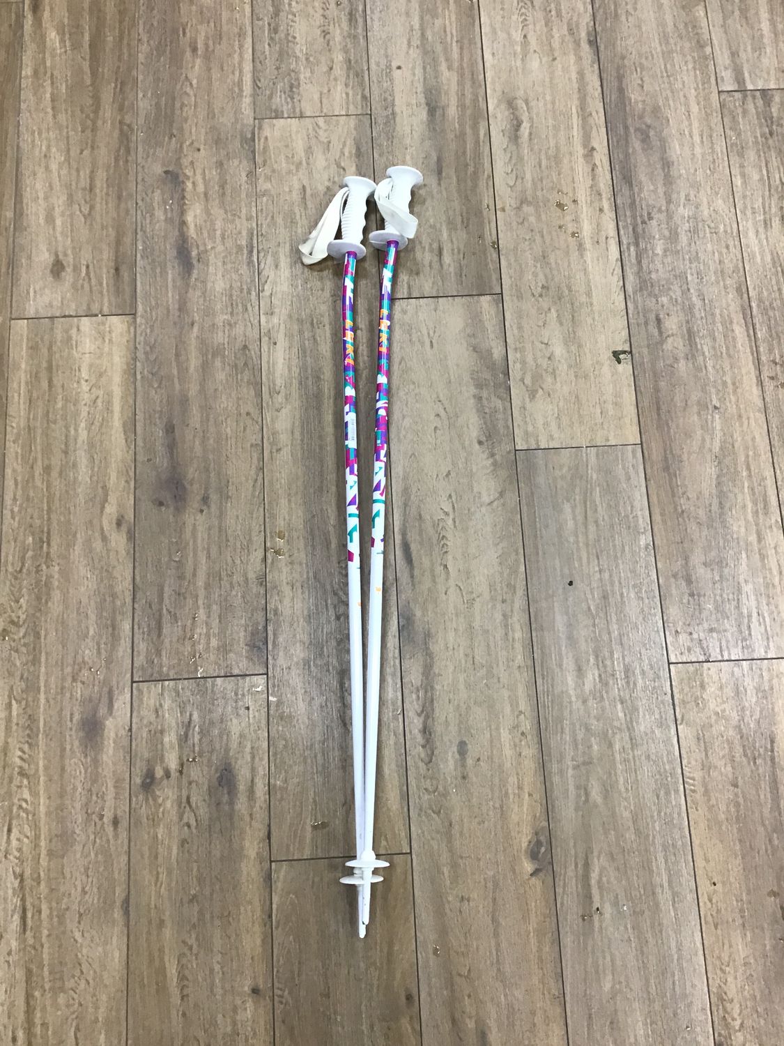 Used Leki Ski Poles White