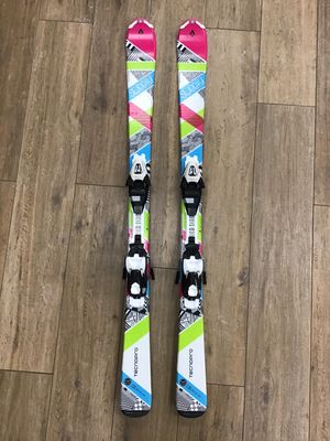 Used Tecnopro Sweety skis 130cm white/pink/green