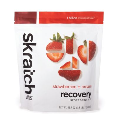 Skratch Labs, Sport Recovery, Drink Mix, Strawberries &amp; Cream, Pouch, 600g