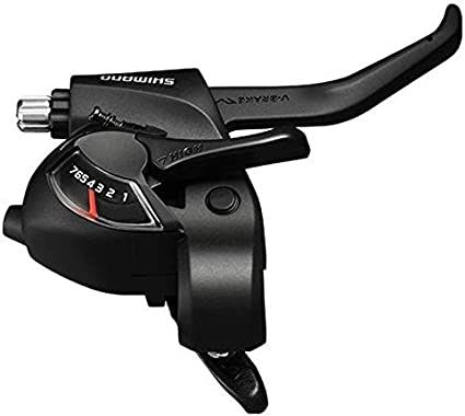 SHIFT/BRAKE LEVER SET, ST-EF41, 3X7-SPEED, EZ-FIRE PLUS, 2F-STEEL/RESIN, FOR V-BRAKE , BLACK