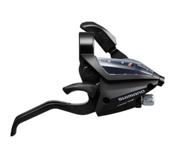 SHIFT/BRAKE LEVER SET, ST-EF500-2A, 3X8 SPEED, EZ-FIRE PLUS, 2F-ALLOY, FOR V-BRAKE, BLACK