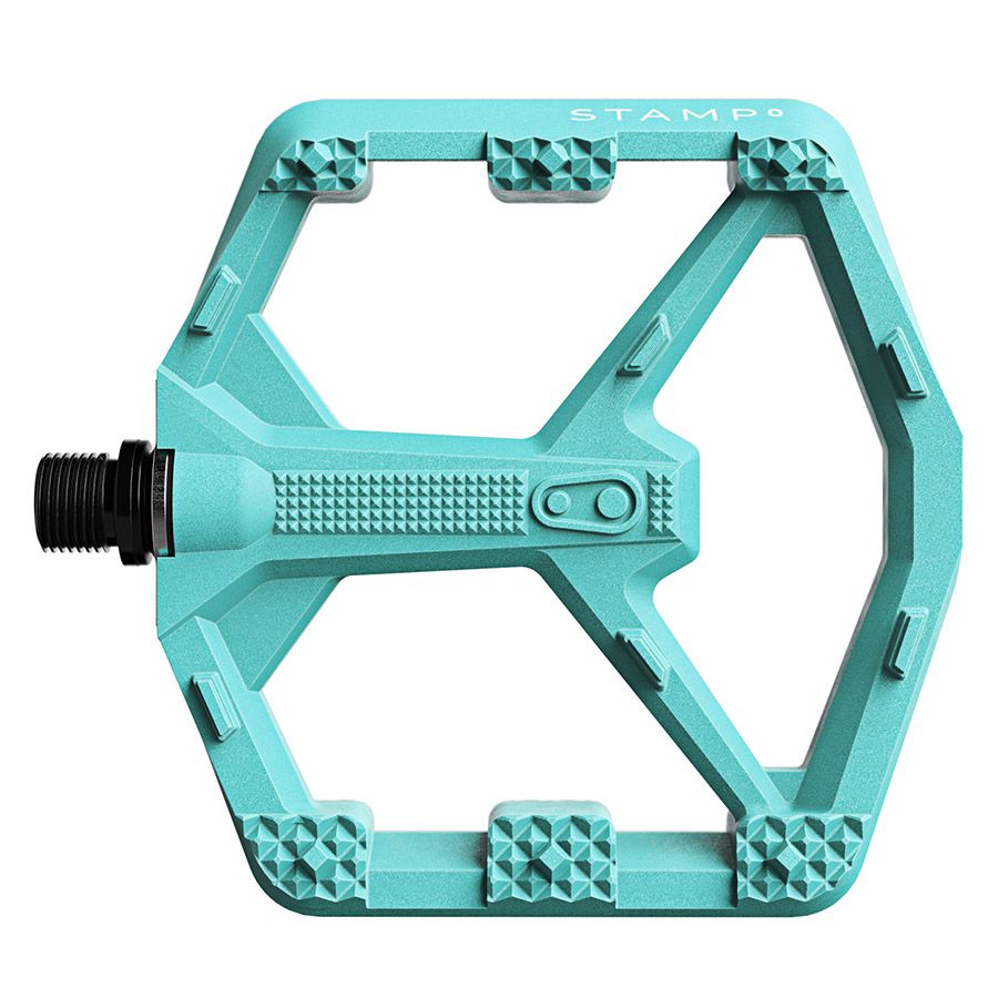 crankbrothers, STAMP 0, Platform Pedals, Body: Composite, Spindle: Cr-Mo/Steel, 9/16&#39;&#39;, Turquoise, Large, Pair