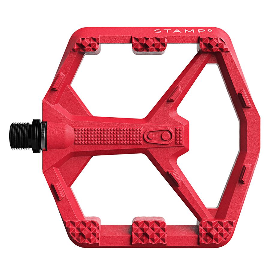 crankbrothers, STAMP 0, Platform Pedals, Body: Composite, Spindle: Cr-Mo/Steel, 9/16'', Red, Large, Pair