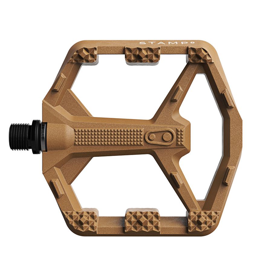 crankbrothers, STAMP 0, Platform Pedals, Body: Composite, Spindle: Cr-Mo/Steel, 9/16&#39;&#39;, Brown, Small, Pair