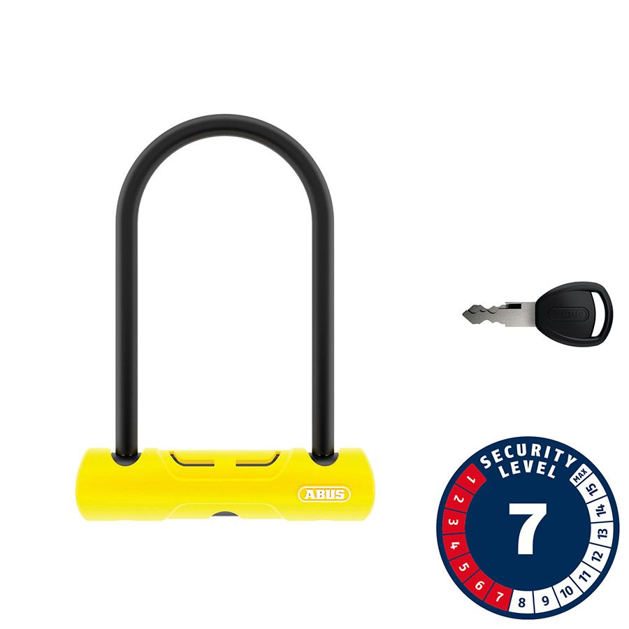 Abus, 402, U-Lock, Key, 150x160mm, 5.9''x6.3'', Thickness in mm: 10mm, Yellow, Mini