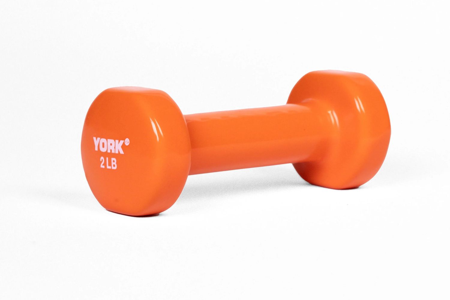 York 2lb Single Vinyl Dumbbell Orange
