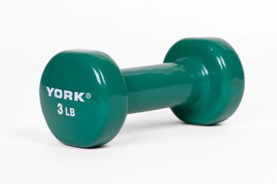 York 3lb Single Vinyl Dumbbell Green