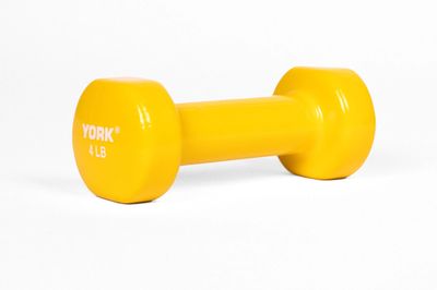 York 4lb Single Vinyl Dumbbell Yellow