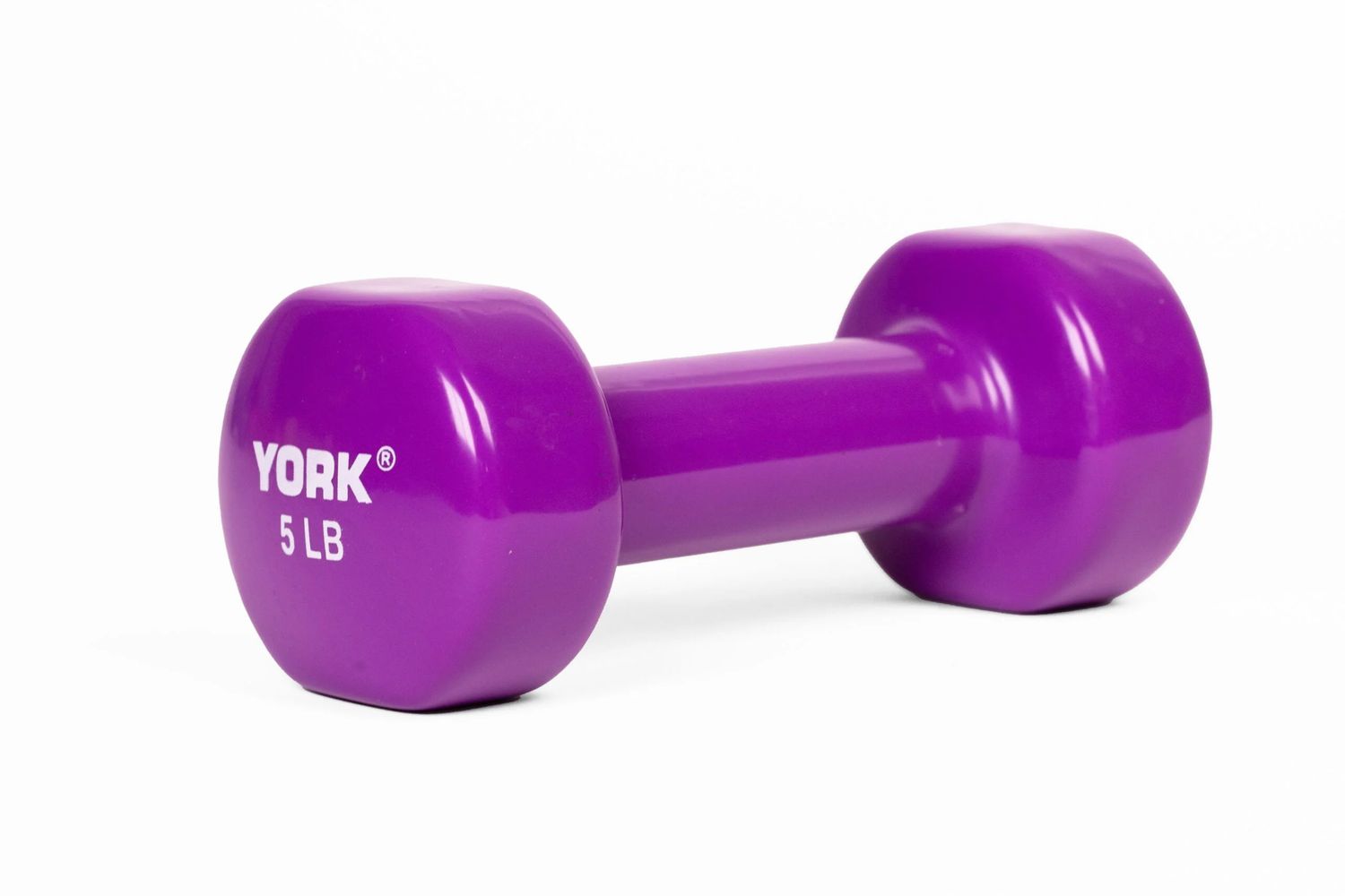 York 5lb Single Vinyl Dumbbell Purple