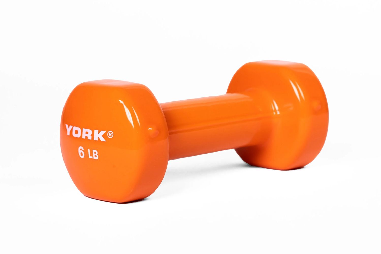 York 6lb Single Vinyl Dumbbell Orange