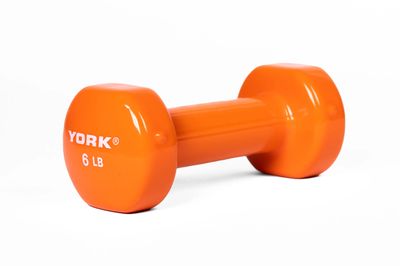 York 6lb Single Vinyl Dumbbell Orange
