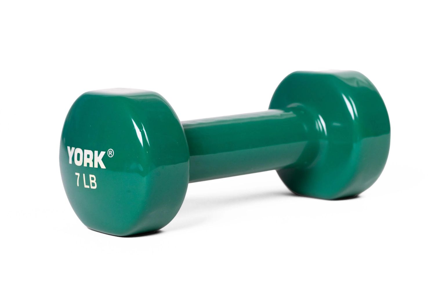 York 7lb Single Vinyl Dumbbell Green