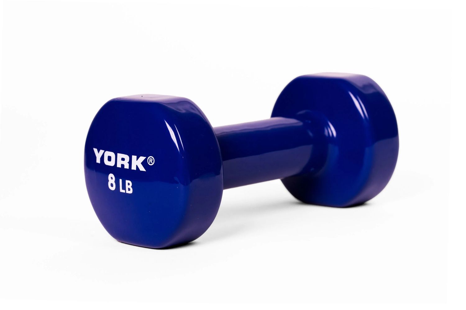York 8lb Single Vinyl Dumbbell Royal Blue