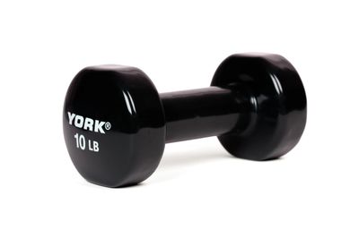 York 10lb Single Vinyl Dumbbell Black