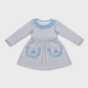 Light Blue/Pink Ruffle Dress