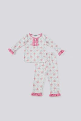 Pink Floral Print Pajamas Set