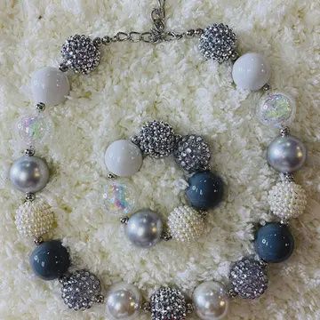 240355 Multi Color Bubble Girls Necklace &amp; Bracelet Sets