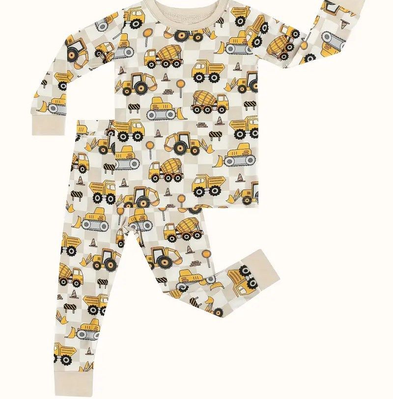 Construction Vehicle Bamboo Pajama Set