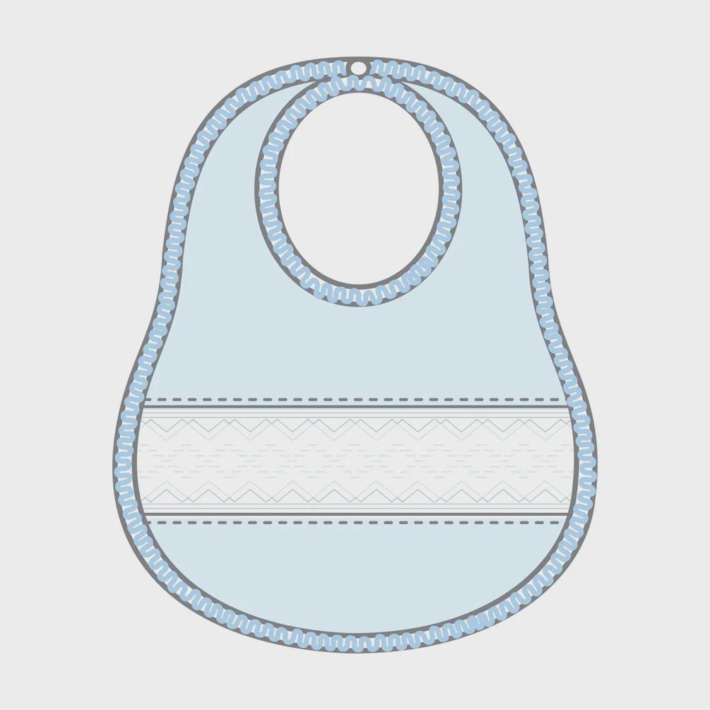 Freya and Finn Blue Smocked Bib