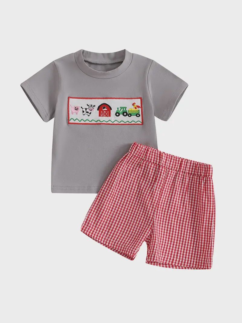 Farm Plaid Short Set
