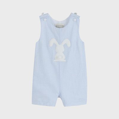 Light Blue Seersucker Pom Pom Bunny Jonjon
