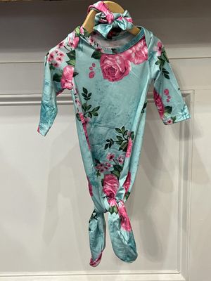 Floral Gown with Bow Headband