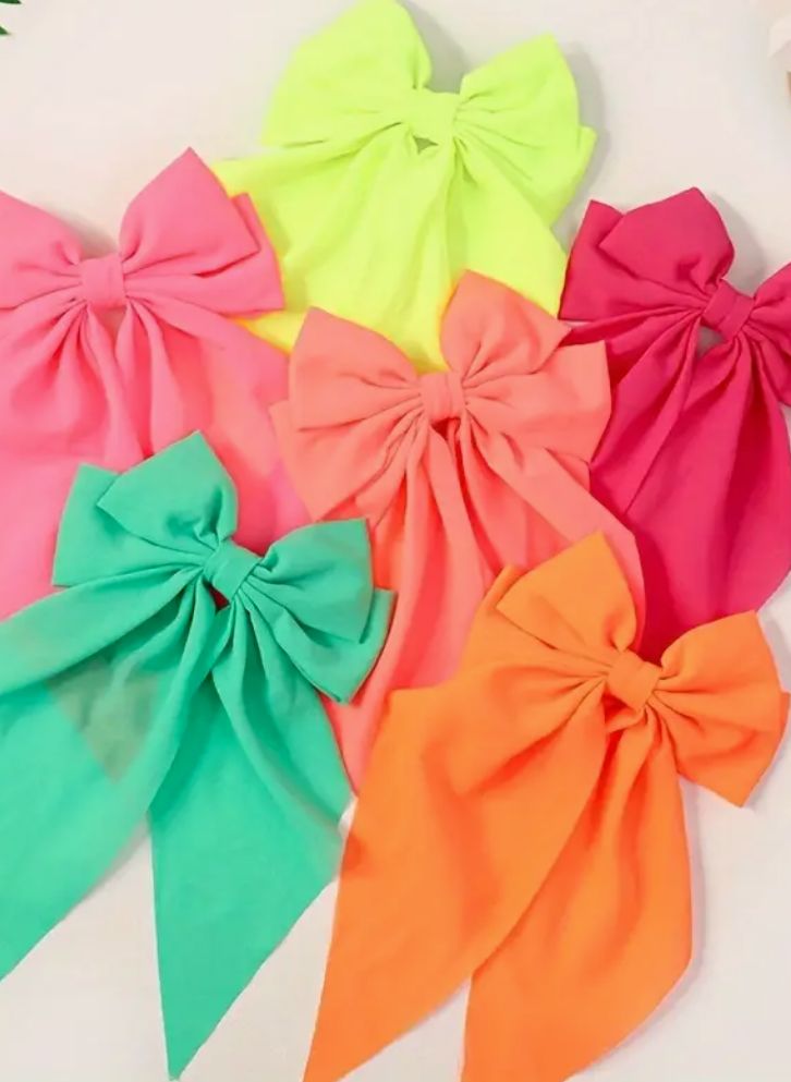 Fluorescent Bow Hair Clips
