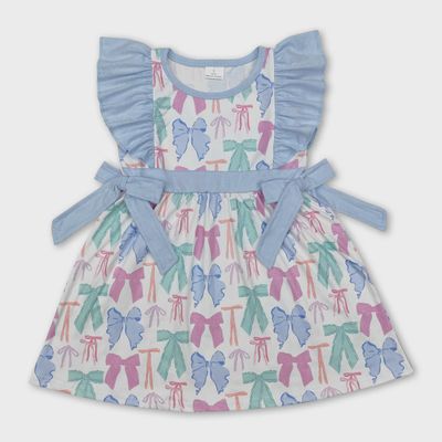 Flutter Sleeves Bow  Dress