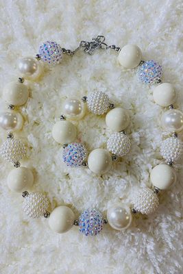 240345 Cream Bubble Girls Necklace &amp; Bracelet Sets