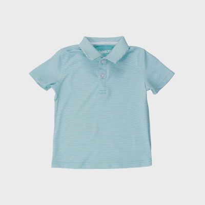 Marine Green Micro Stripe Knit Short Sleeve Performance Polo