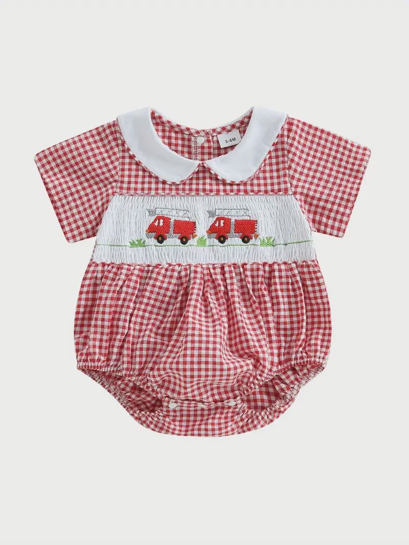 Firetruck Smocked Bubble