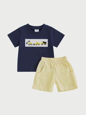 Navy Construction Vehicle Short Set