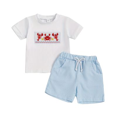 Crab Plaid Short Set