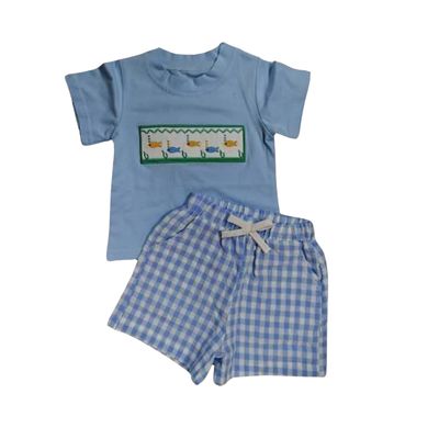 Fish Plaid Short Set