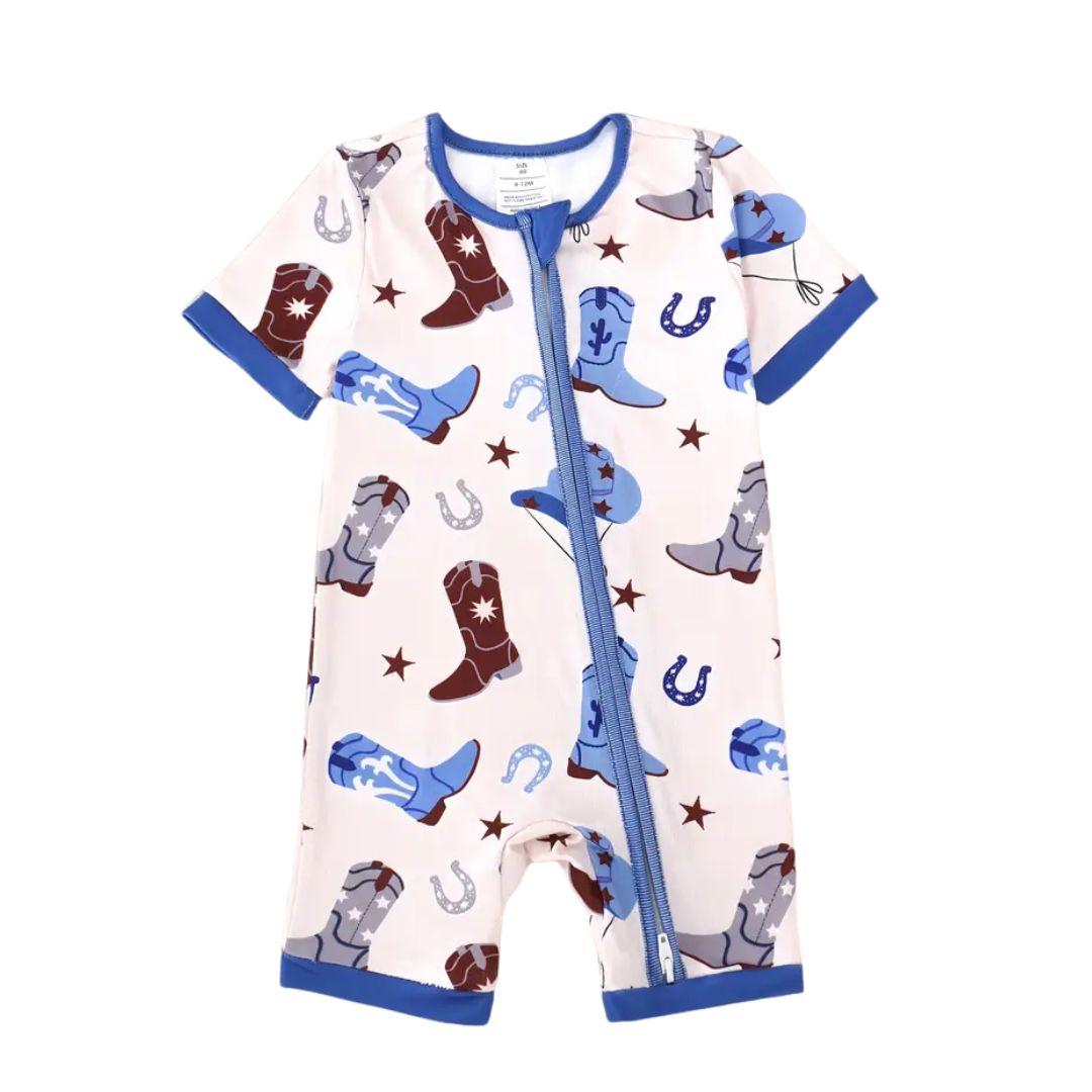 Boy Western Zip Romper