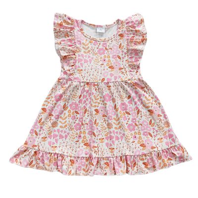 Pink Flower Ruffle Dress