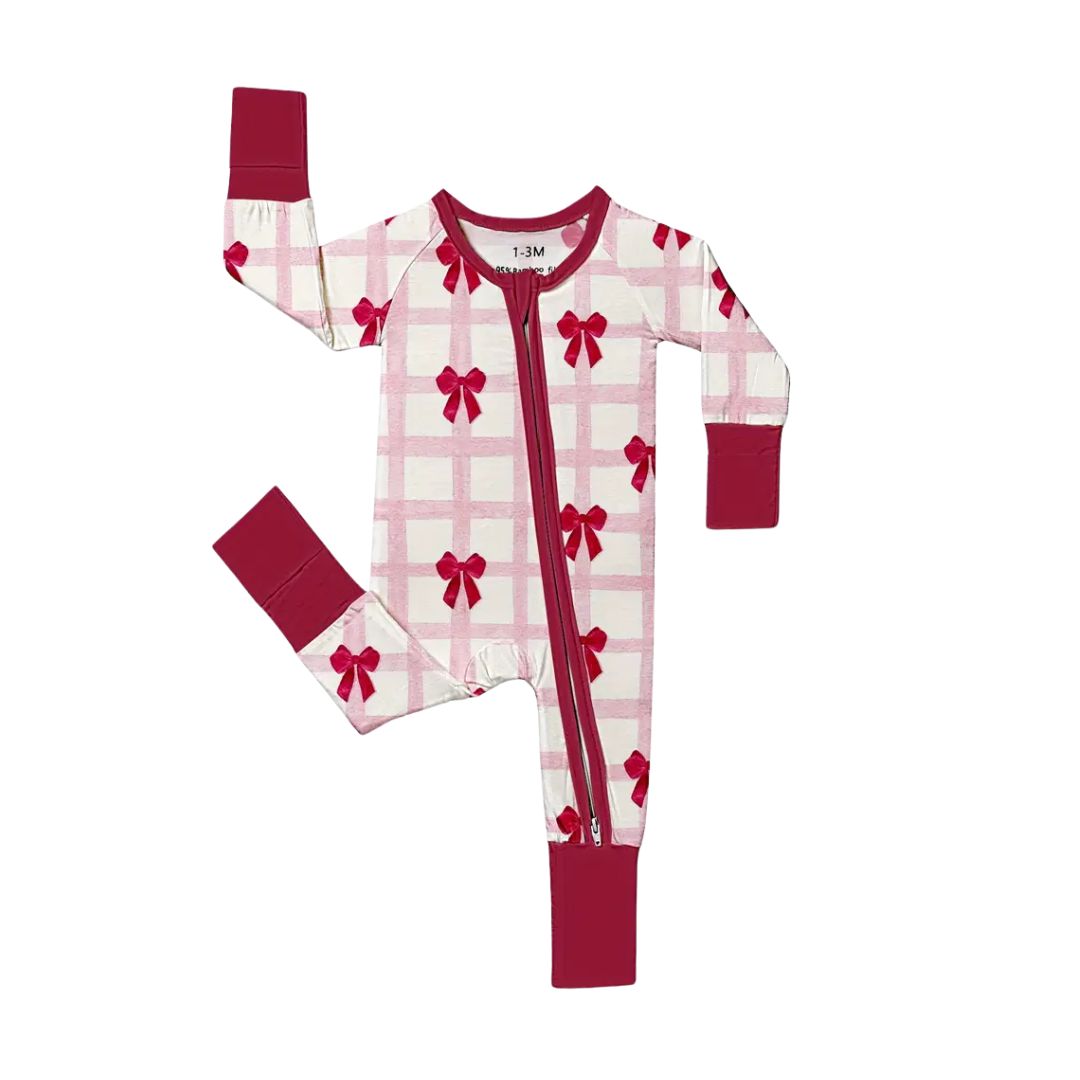 Burgundy Bow Bamboo Sleeper