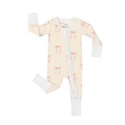 Cream Bow Bamboo Sleeper