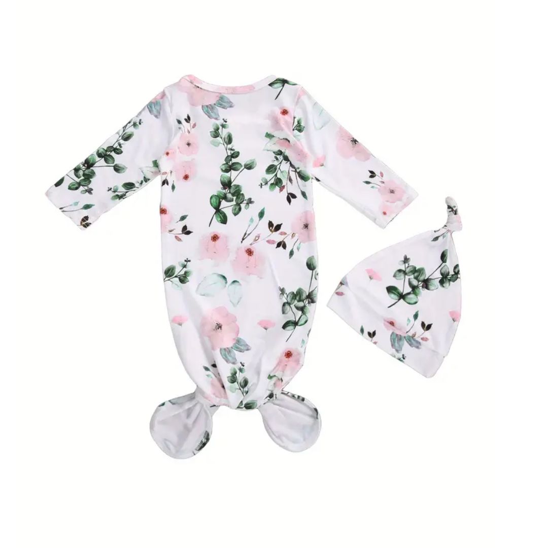 Floral Gown with Hat