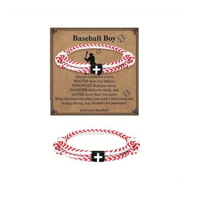 Baseball Cross Bracelet