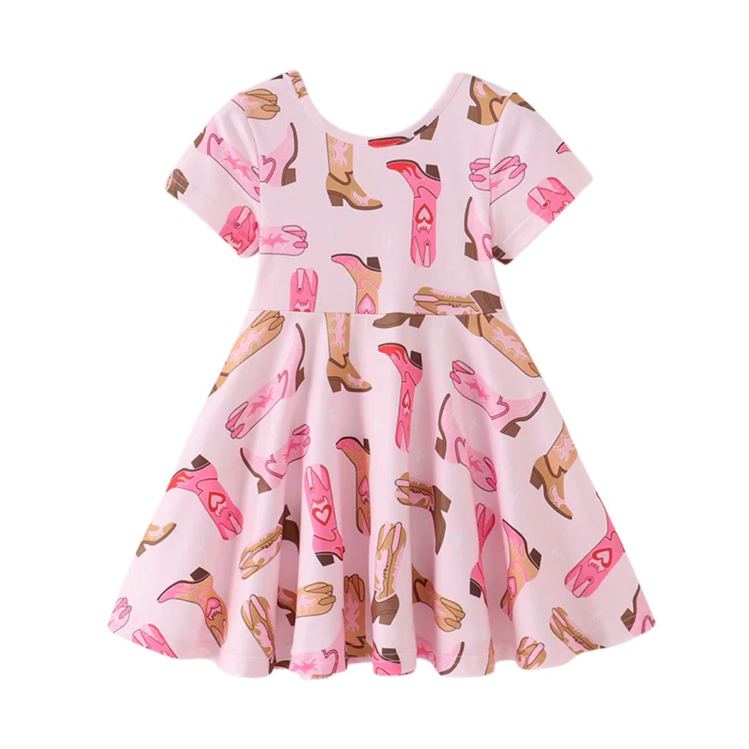 Pink Cowgirl Boot Dress